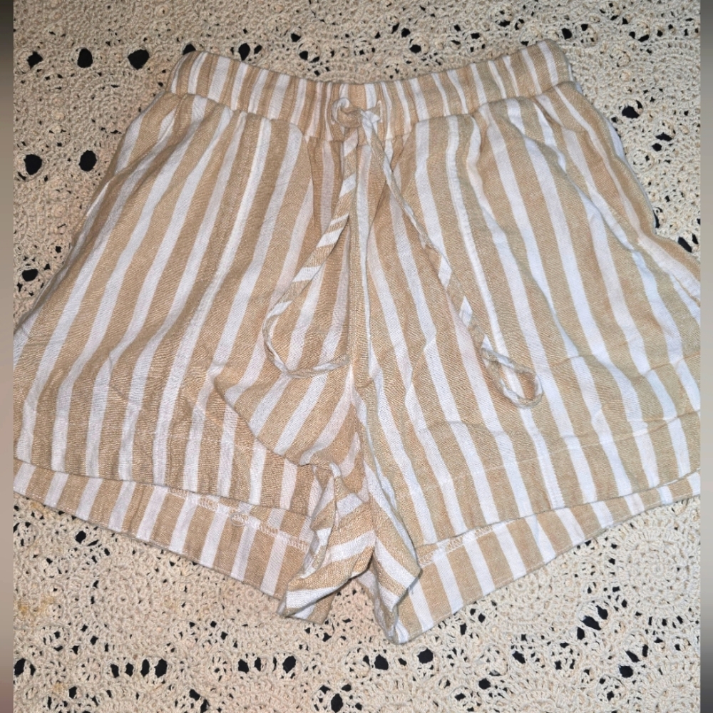 Universal Thread, Womens XS, Striped Linen, Neutral